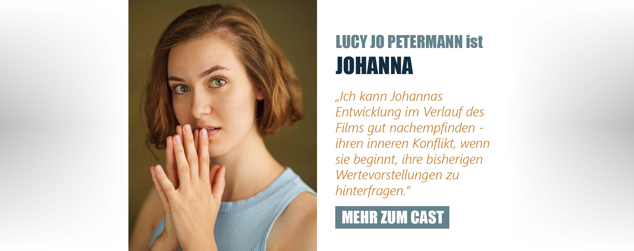 Die Schauspielerin Lucy Jo Petermann ist Johanna