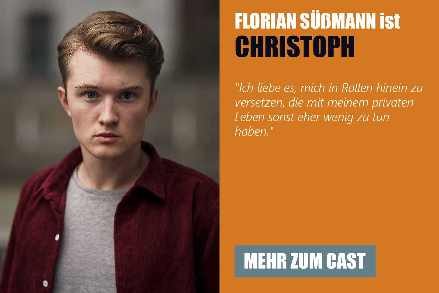 Der Schauspieler Florian Süßmann ist Christoph