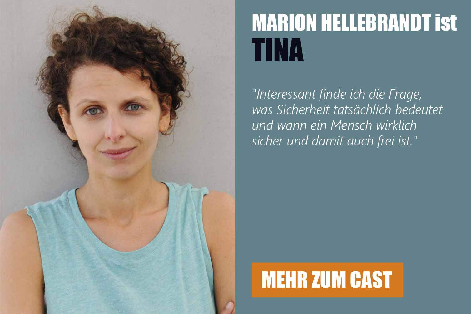 Die Schauspielerin Marion Hellebrandt ist Tina